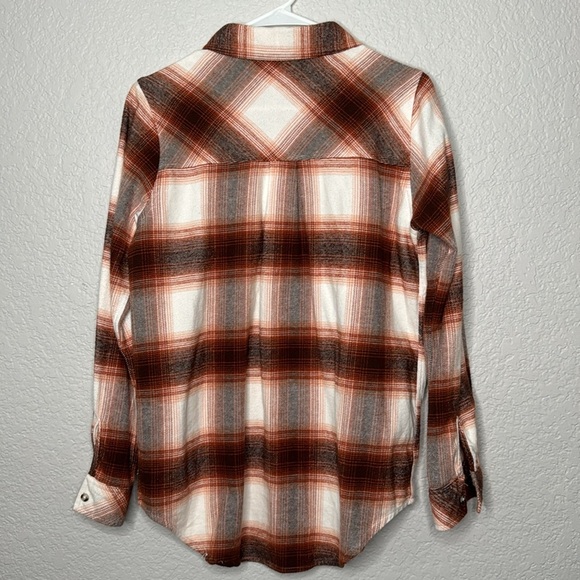 Thread & Supply Dempsey Top Long Sleeve Button Up Shirt Espresso Plaid - Picture 5 of 6